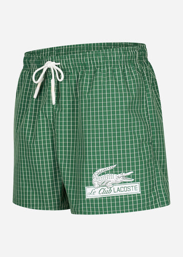 Lacoste Zwembroeken Checkered swimming trunks - green lapland