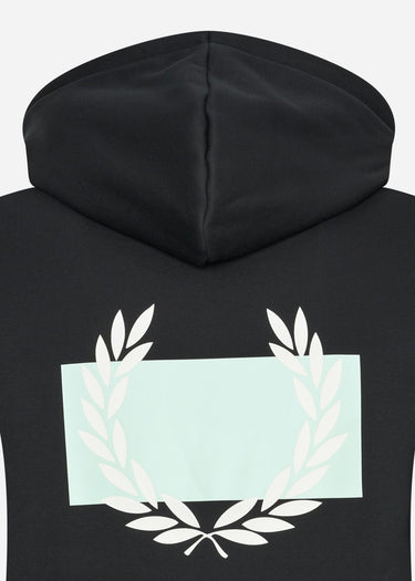 Fred Perry Hoodies Laurel wreath print hooded sweater - black