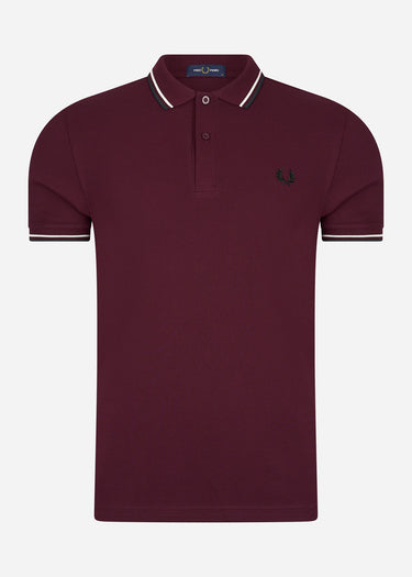 Fred Perry Polo's Twin tipped fred perry shirt - oxblood ecru black