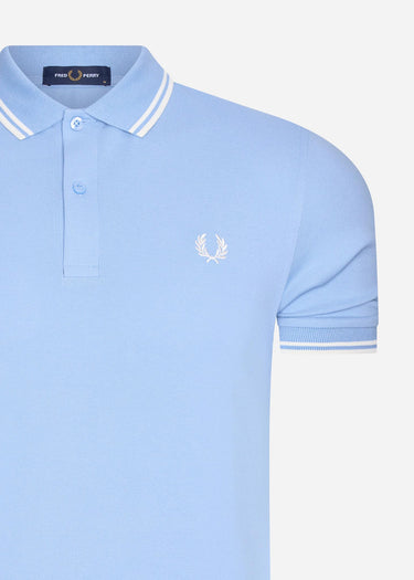 Fred Perry Polo's Twin tipped fred perry shirt - sky snow