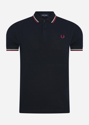 Fred Perry Polo's Twin tipped fred perry shirt - navy ecru tawny port
