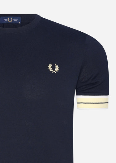 Fred Perry T-shirts Tramline tipped pique t-shirt - navy