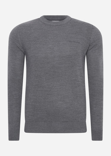 Ben Sherman Truien Signature merino crew - steel