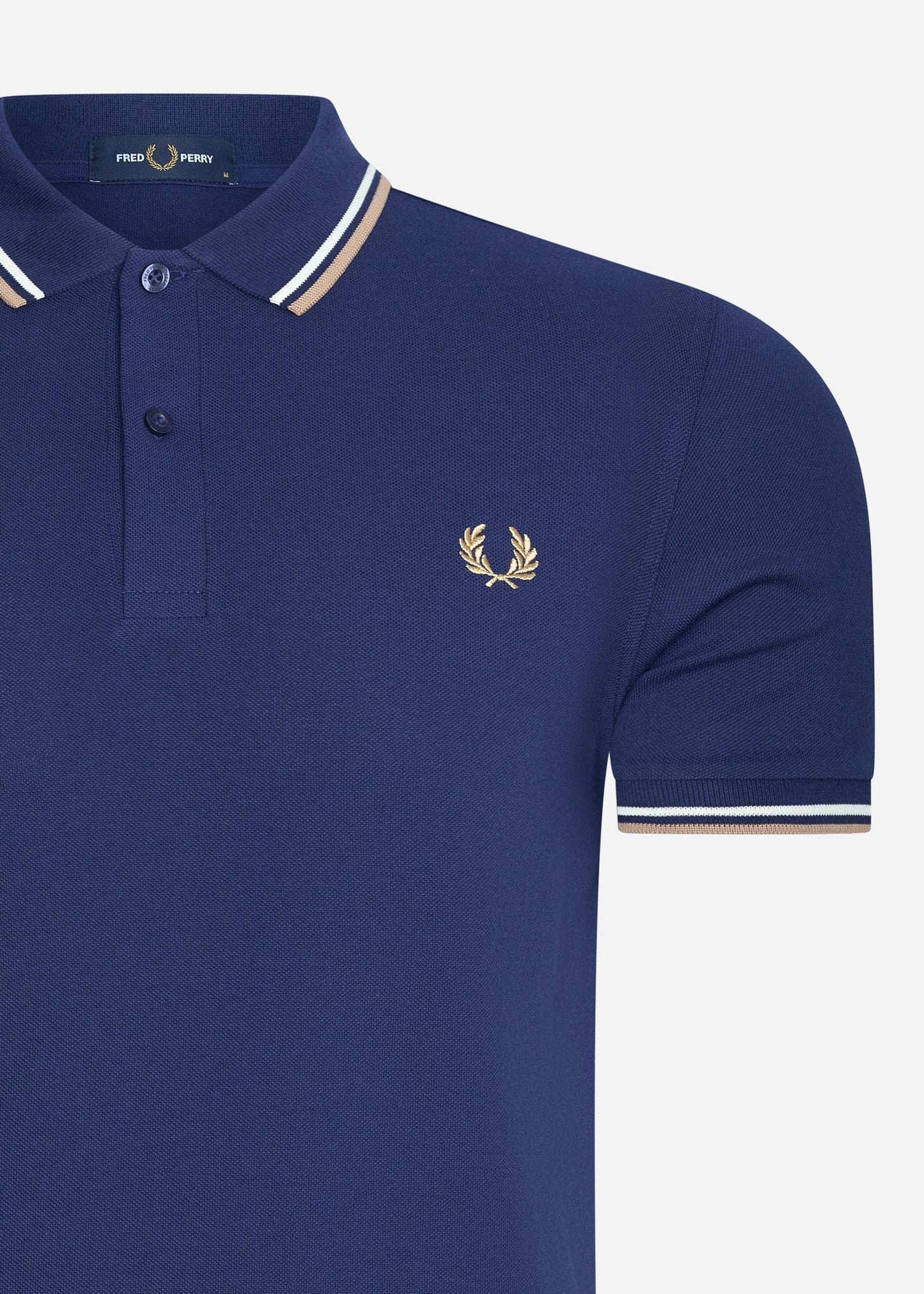 Fred Perry Polo's Twin tipped fred perry shirt - navy ecru warm stone