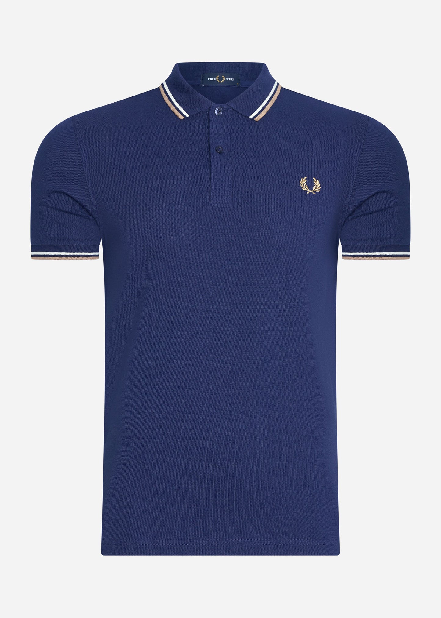 Fred Perry Polo's Twin tipped fred perry shirt - navy ecru warm stone