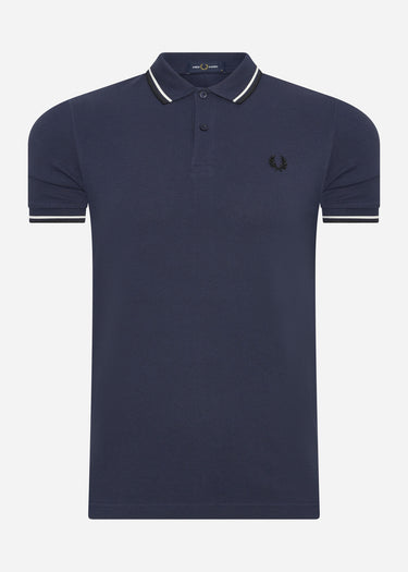 Fred Perry Polo's Twin tipped polo - carbon blue snow white black