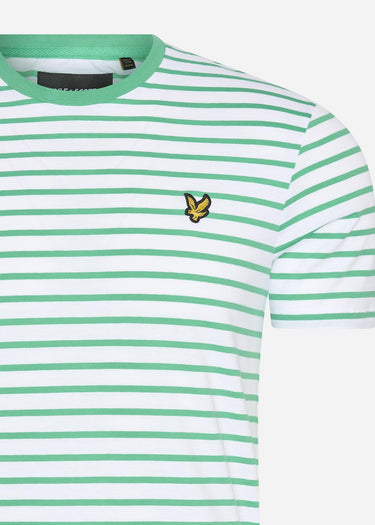 Lyle & Scott T-shirts Breton stripe t-shirt - green glaze white