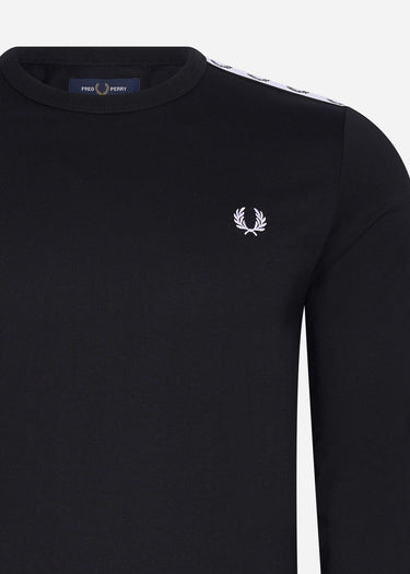 Fred Perry Longsleeve Tees Taped long sleeve t-shirt - black