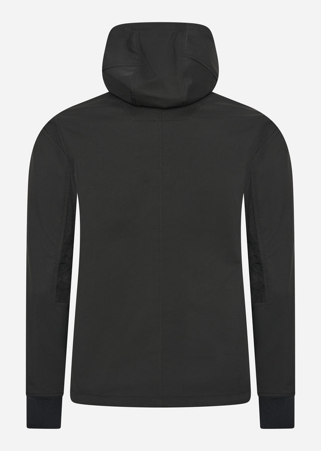 MA.Strum Jassen Softshell full zip hooded jacket - jet black