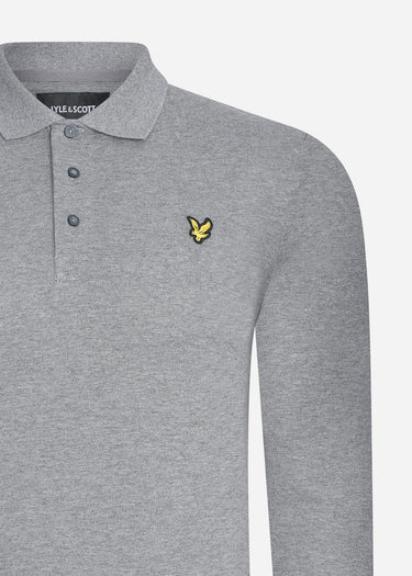 Lyle & Scott Longsleeve Polo's LS polo shirt - mid grey marl