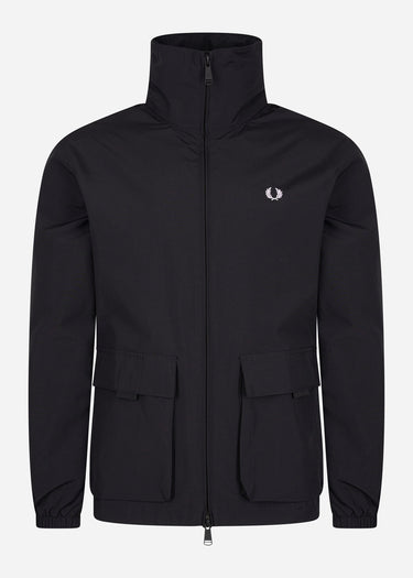 Fred Perry Jassen Patch pocket zip through jacket - black