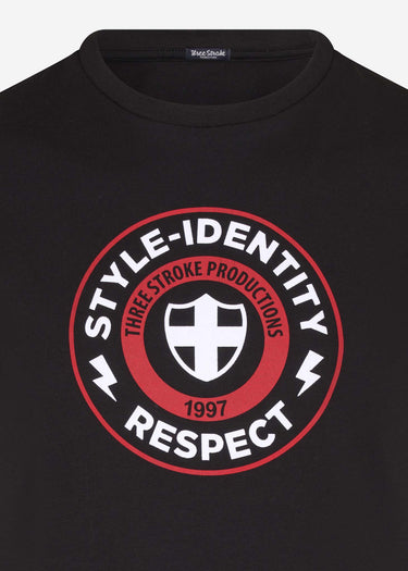 Three Stroke T-shirts  Style idenity respect tee - black