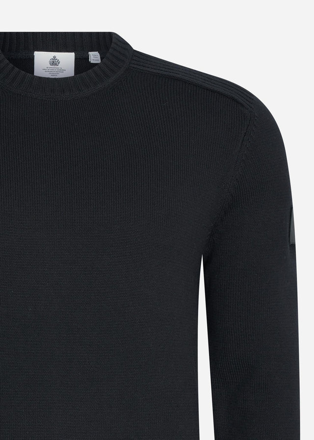 Lyle & Scott Truien Shoulder detail crew neck knit jumper - jet black