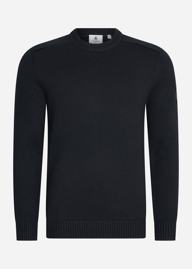 Lyle & Scott Truien Shoulder detail crew neck knit jumper - jet black