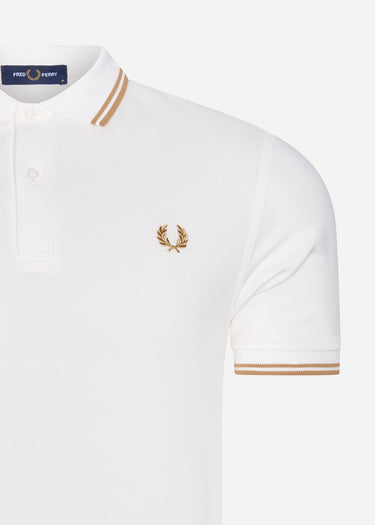 Fred Perry Polo's Twin tipped fred perry shirt - snow white desert desert