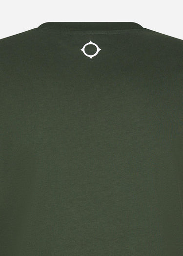 MA.Strum T-shirts  Half body print tee - oil slick