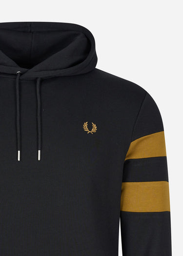 Fred Perry Hoodies Tipped sleeve hooded sweat - black