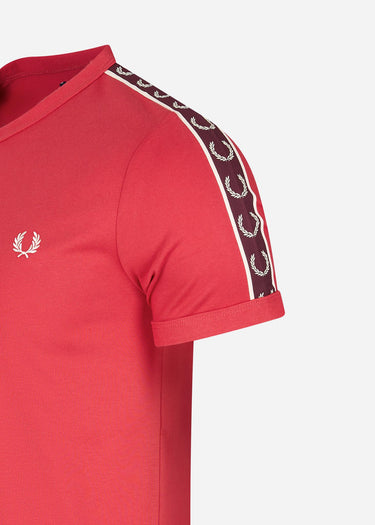 Fred Perry T-shirts Contrast tape ringer t-shirt - washed red oxblood