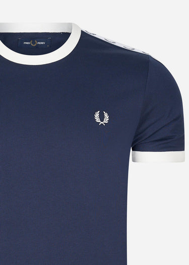 Fred Perry T-shirts Taped ringer t-shirt - carbon blue