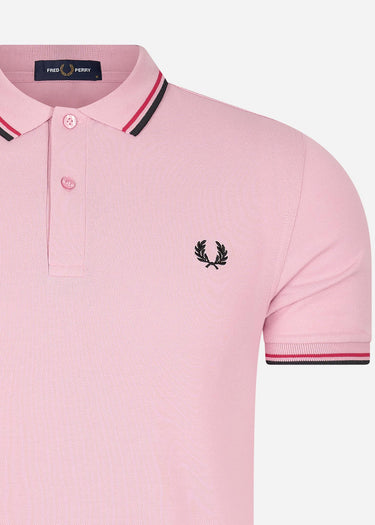Fred Perry Polo's Twin tipped fred perry shirt - chalky pink washed red black