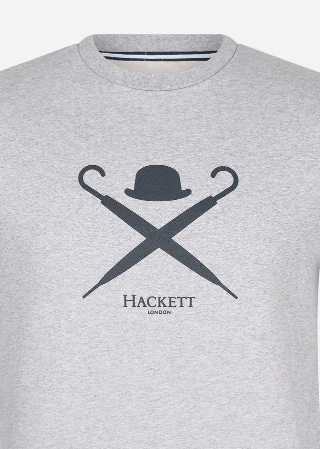 Hackett London T-shirts Large logo t-shirt - light grey marl