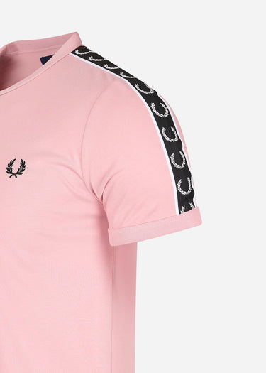 Fred Perry T-shirts Contrast tape ringer t-shirt - chalky pink black