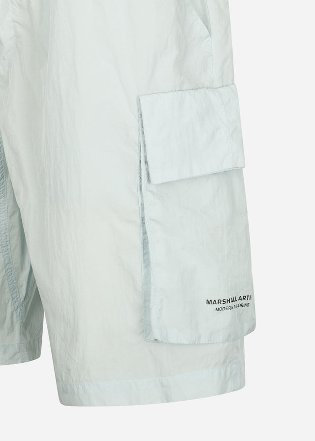 Marshall Artist Korte Broeken Krinkle nylon cargo short - dolphin grey