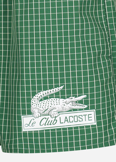 Lacoste Zwembroeken Checkered swimming trunks - green lapland
