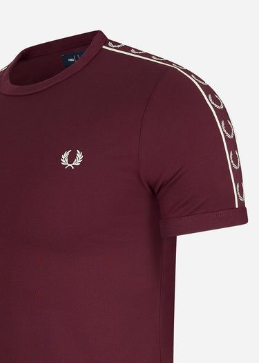 Fred Perry T-shirts Contrast tape ringer t-shirt - oxblood