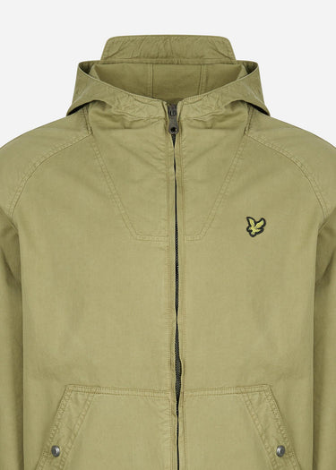 Lyle & Scott Jassen Garment dyed zip through jacket - seaweed
