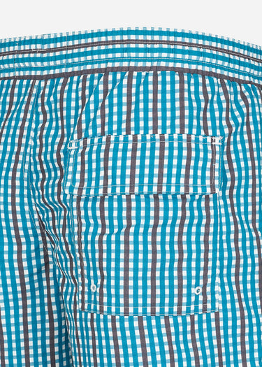 Lyle & Scott Zwembroeken Gingham swim shorts - barrack blue