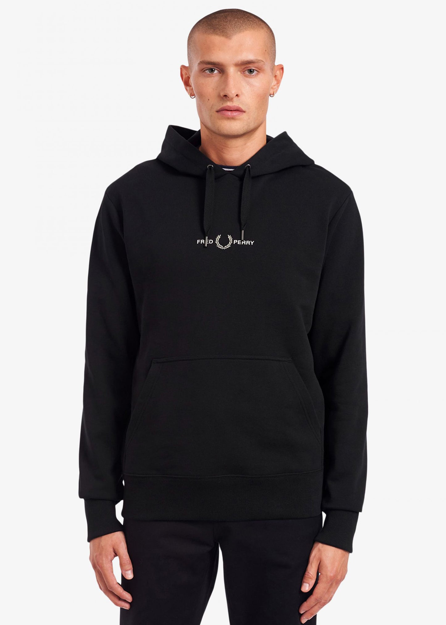 Fred Perry Hoodies Embroidered hooded sweatshirt - black