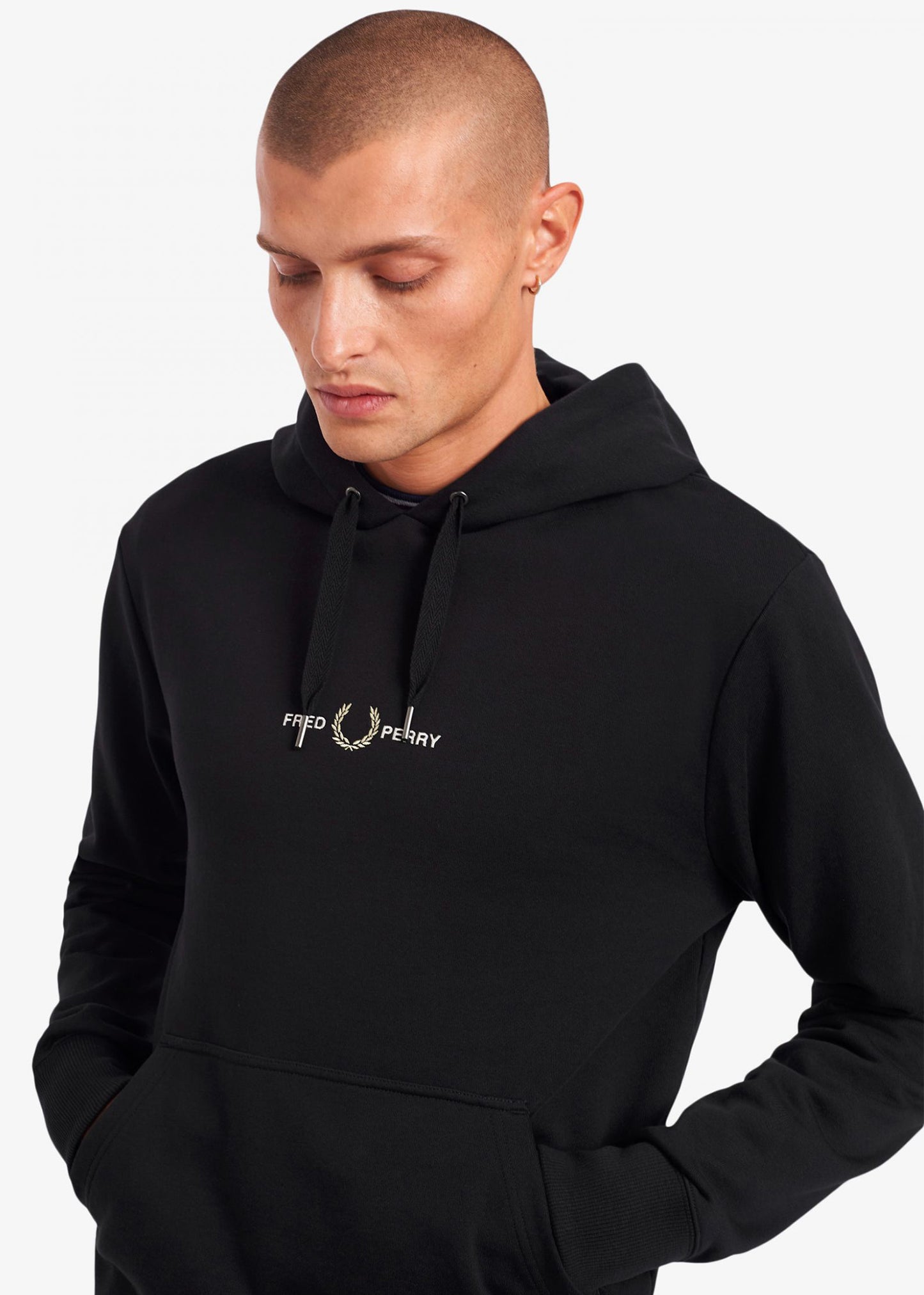 Fred Perry Hoodies Embroidered hooded sweatshirt - black