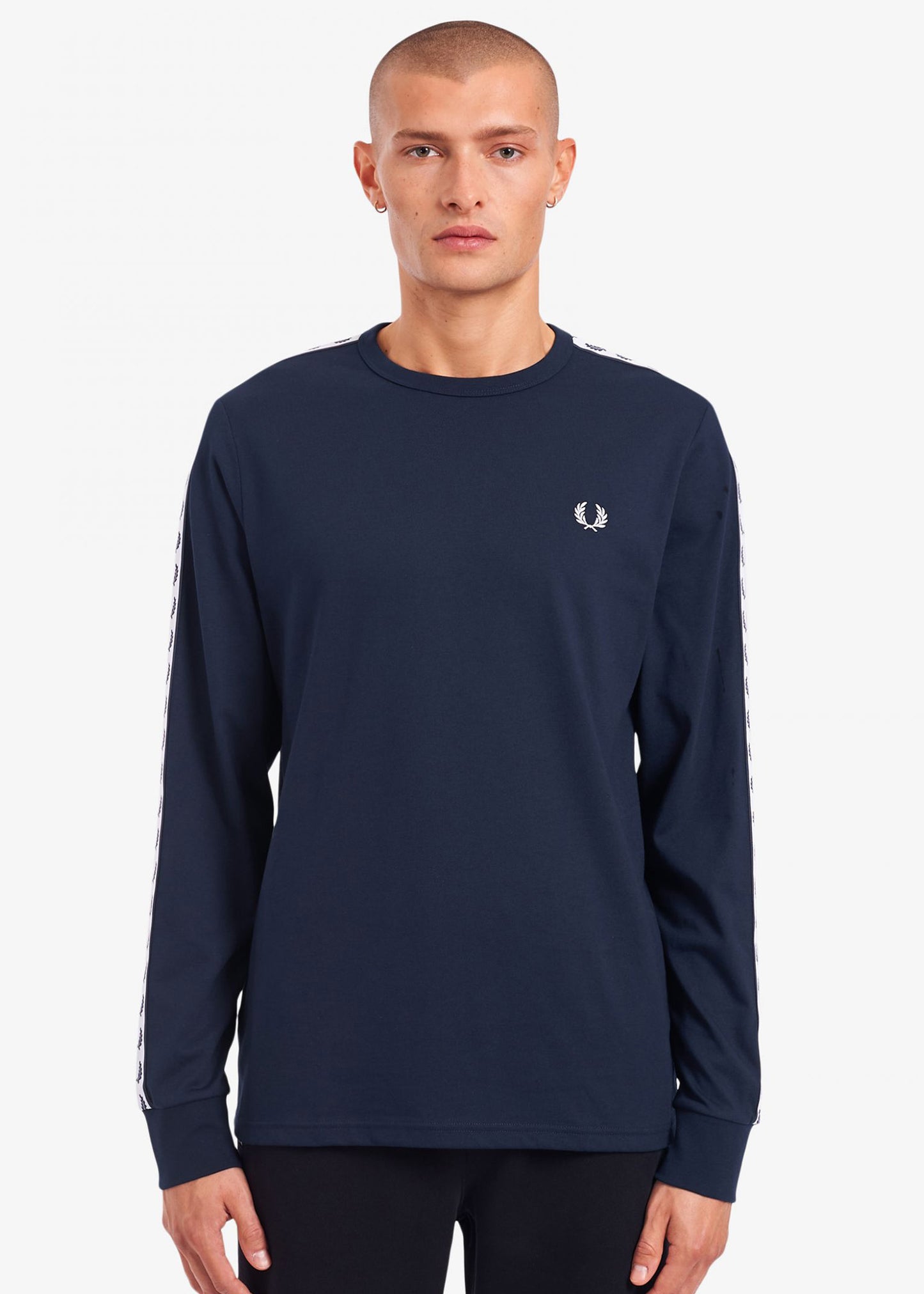 Fred Perry Longsleeve Tees Taped longsleeve tee - carbon blue