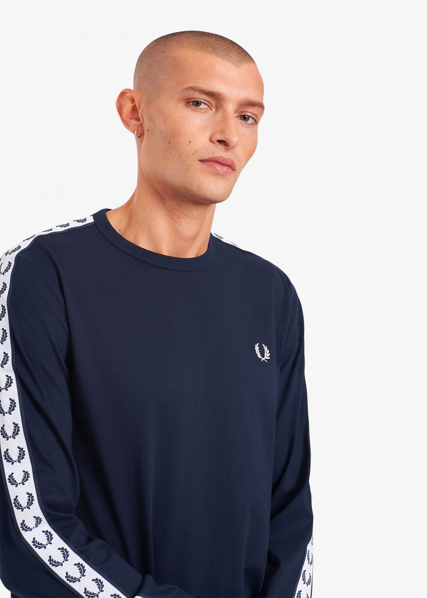 Fred Perry Longsleeve Tees Taped longsleeve tee - carbon blue
