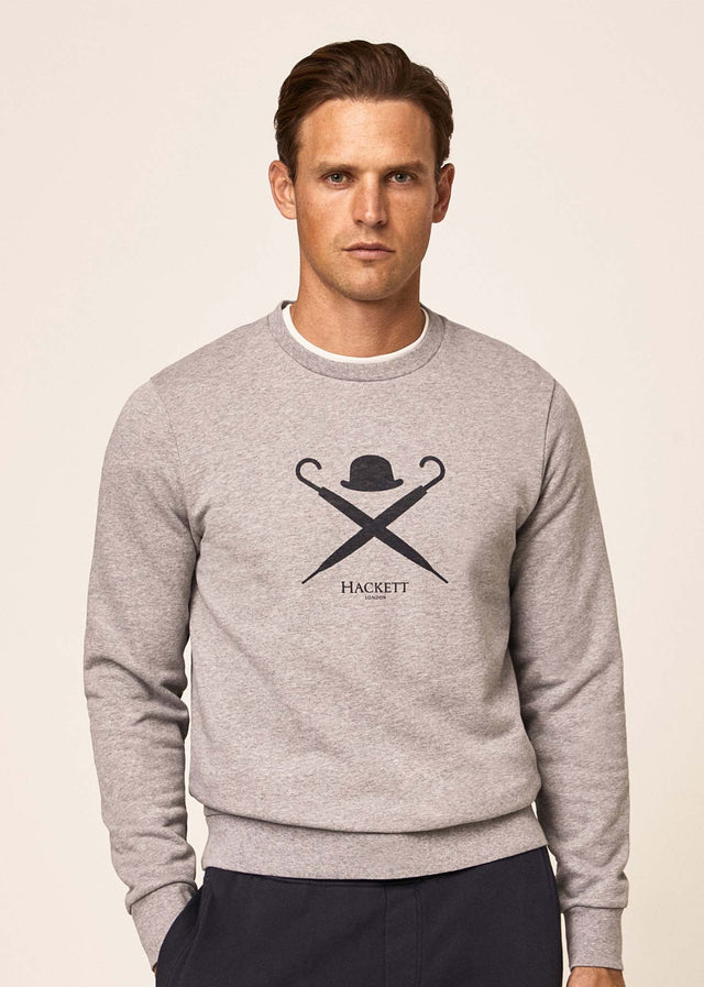 Hackett London Truien Logo sweatshirt - light grey marl