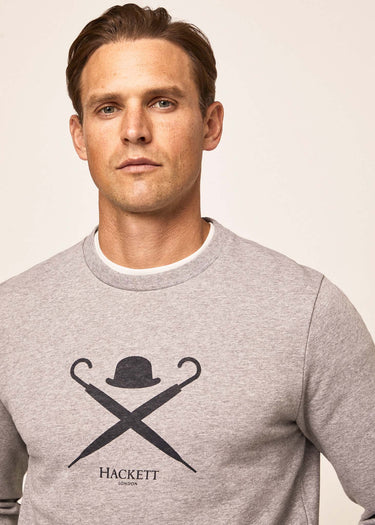Hackett London Truien Logo sweatshirt - light grey marl