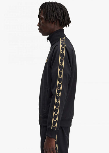 Fred Perry Vesten Seasonal taped track jacket - black gold