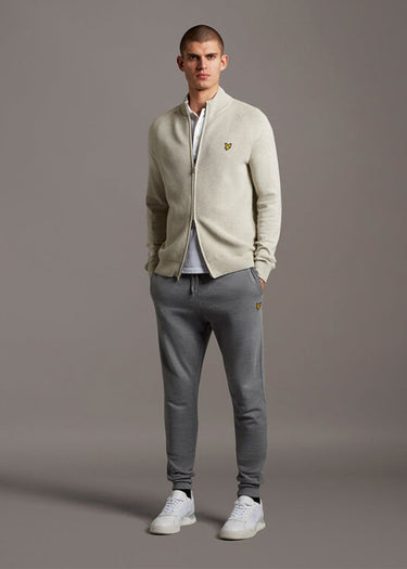 Lyle & Scott Vesten Knitted zip through - light grey marl