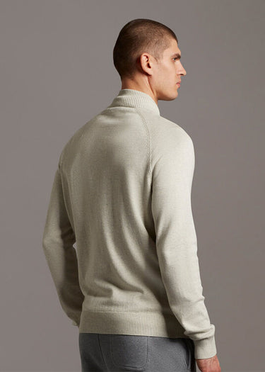 Lyle & Scott Vesten Knitted zip through - light grey marl