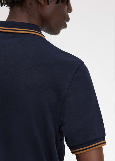 Fred Perry Polo's Twin tipped fred perry shirt - navy dark caramel