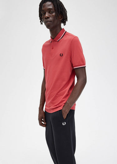 Fred Perry Polo's Twin tipped fred perry shirt - washed red snow white black
