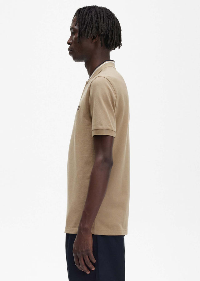 Fred Perry Polo's Bomber collar polo shirt - warm stone