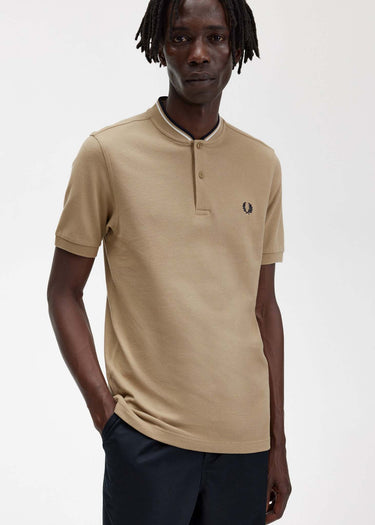 Fred Perry Polo's Bomber collar polo shirt - warm stone