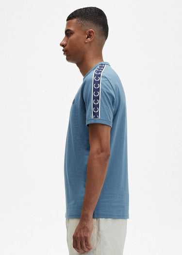 Fred Perry T-shirts Contrast tape ringer t-shirt - ash blue navy