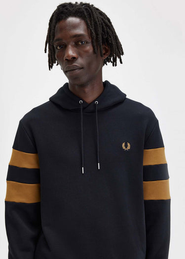 Fred Perry Hoodies Tipped sleeve hooded sweat - black