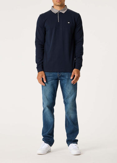 Weekend Offender Longsleeve Polo's Tavarez - navy