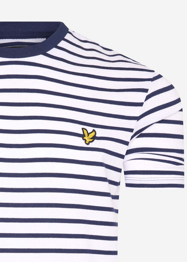 Lyle & Scott T-shirts Breton stripe t-shirt - navy white