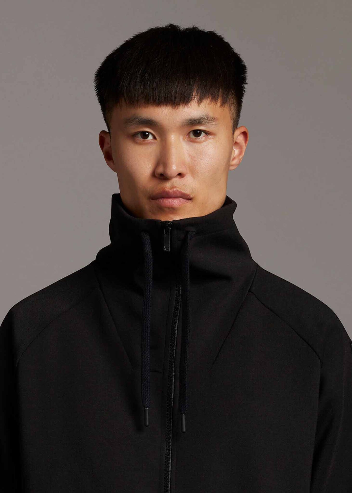 Lyle & Scott Vesten High neck zip through - jet black