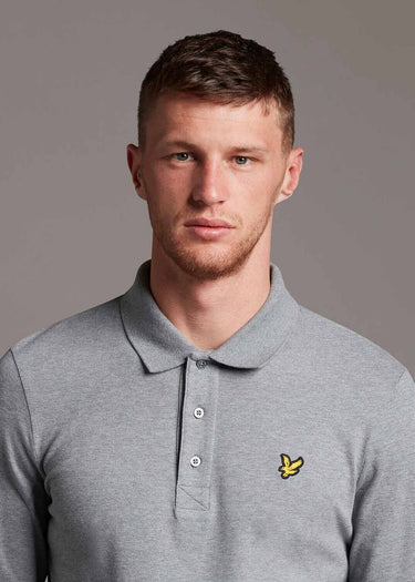 Lyle & Scott Longsleeve Polo's LS polo shirt - mid grey marl
